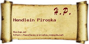Hendlein Piroska névjegykártya